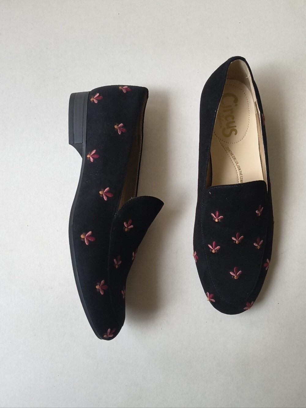 Nwt Circus By SAM EDELMAN Harlem black faux ultra suede shoes loafers 7.5 M